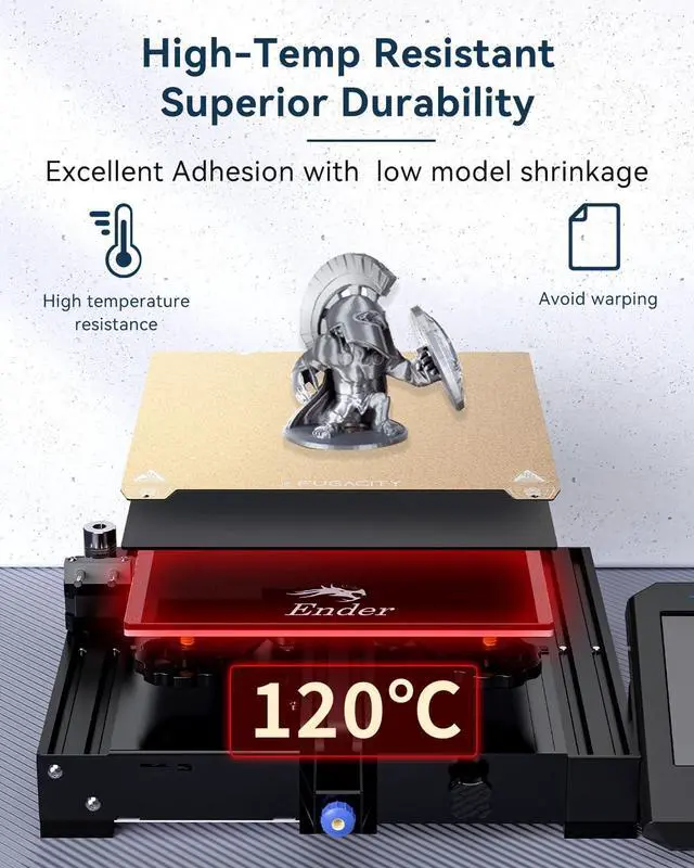 Alt view image 5 of 7 - Double Side Textured PEI Sheet 235mmx235mm-FugaCity Dual Sided PEI Build Plate with Spring Steel & Magnetic Sticker for Creality Ender 3 /Ender 3 V2 /Ender 3 S1 /Ender 5 3D Printers,Golden Textured