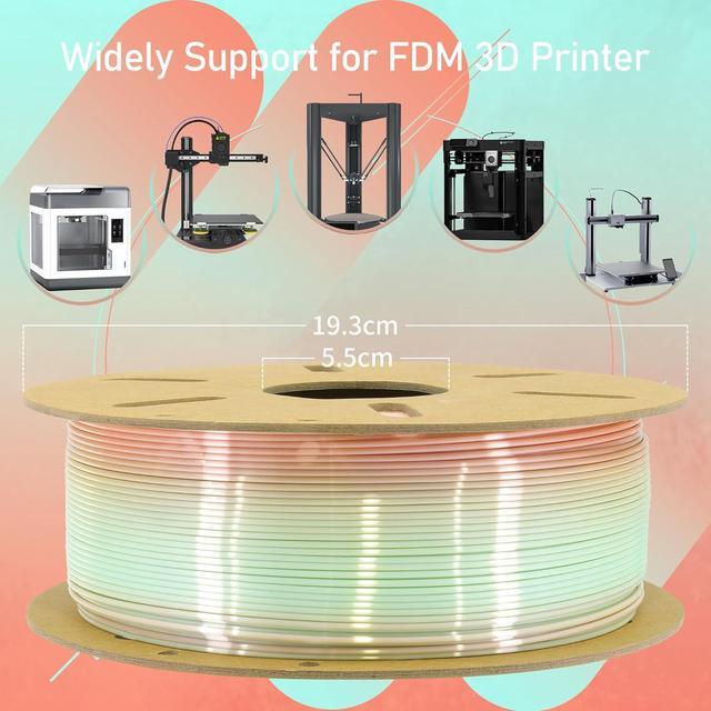 Alt view image 3 of 6 - TTYT3D 3D Printer Filament Silk Pink Color Change to Cyan Multi Colored PLA, 1.75mm 1Kg 2.2lbs 3D Printing Filament, Tidy Winding, Silk Shiny Color Transfer Multi Color PLA Pink to Cyan