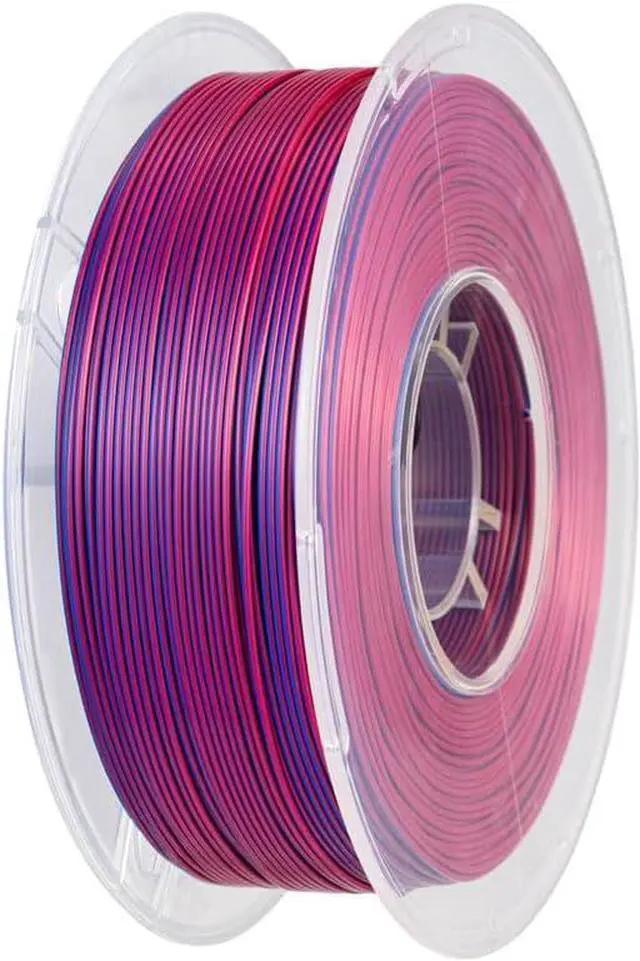 Alt view image 3 of 5 - CC3D Silk Dual Color PLA Filament Purple Blue Bicolor 1.75mm 1KG FDM 3D Printer 2 Color Coextrusion Filament Shiny Metallic 3D Printing Material Rose Red Blue Bicolor PLA