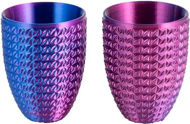 Alt view image 4 of 5 - CC3D Silk Dual Color PLA Filament Purple Blue Bicolor 1.75mm 1KG FDM 3D Printer 2 Color Coextrusion Filament Shiny Metallic 3D Printing Material Rose Red Blue Bicolor PLA