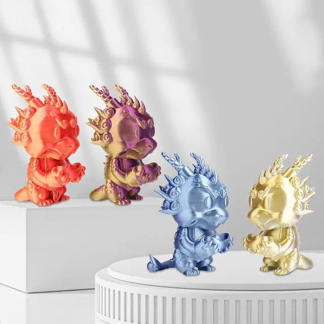 Alt view image 7 of 7 - 3DHoJor Silk PLA Filament 1.75mm Gold Silver Dual Color PLA 3D Printer Filament 2 in 1 Coextrusion 1KG Spool(2.2lbs) 3D Printing Filament Dimensional Accuracy +/- 0.03mm Fits for Most FDM 3D Printers