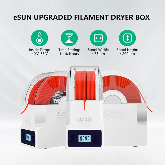 Alt view image 7 of 7 - eSUN eBOX Lite Upgraded 3D Printing Filament Dryer Box, Filament Storage Box, Spool Holder for Keeping 3D Printing Filament from Moist and Keeping Filaments Dehydrating, US Power Supply