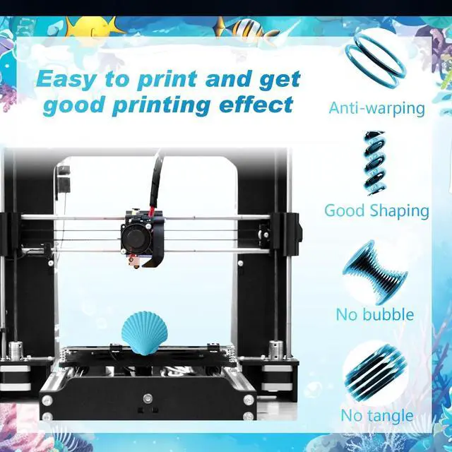Alt view image 5 of 7 - Pangda 3D Printer Filament Pla Bundle 1.75mm Multicolor, ±0.02mm Dimensional Accuracy, 3D Printing Filament for DIY Projects, Holiday Crafts(1.5 kg,Mermaid Color)