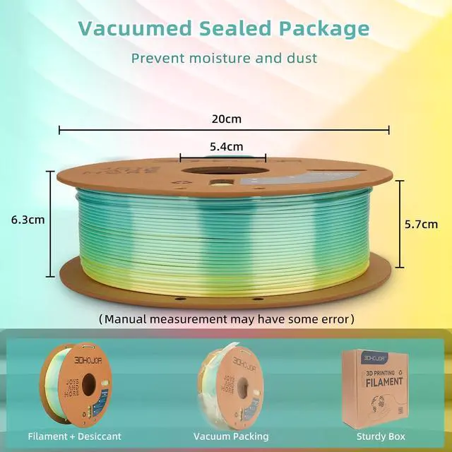 Alt view image 5 of 7 - Silk PLA 3D Printer Filament 1.75mm Silk Shiny Fast Gradient Color Change Rainbow Multicolor PLA Filament 1kg (2.2lbs) /Spool for FDM 3D Printers-Macaron
