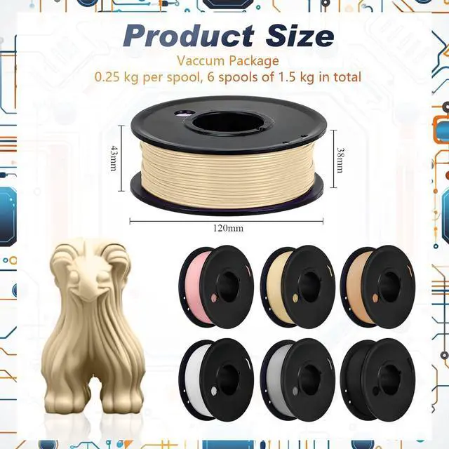 Alt view image 2 of 7 - Pangda 3D Printer Filament Pla Bundle 1.75mm Multicolor, ±0.02mm Dimensional Accuracy, 3D Printing Filament for DIY Projects, Holiday Crafts(1.5 kg,Boho Color)