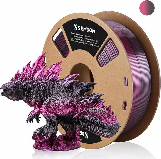 Main image of 2025 New 3D Printer Filament 3D Printer with Filament Pla Filament 1.75mm Rainbow Pla,3D Printer Filament Dimensional Accuracy of +/- 0.03mm and Fit Most FDM 3D Printer (Gradient Purple Black)