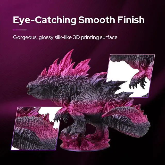 Alt view image 3 of 7 - 2025 New 3D Printer Filament 3D Printer with Filament Pla Filament 1.75mm Rainbow Pla,3D Printer Filament Dimensional Accuracy of +/- 0.03mm and Fit Most FDM 3D Printer (Gradient Purple Black)