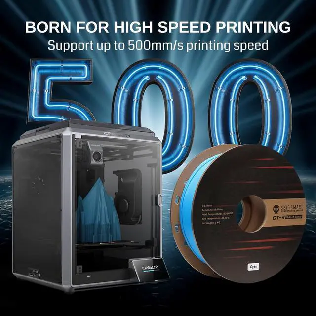 Alt view image 3 of 7 - SainSmart GT-3 High Speed PLA+ Filament 1.75mm, High Flow Glossy 3D Printer Filament, Silver, 2.2 LBS (1KG) Spool, Dimensional Accuracy +/- 0.04mm