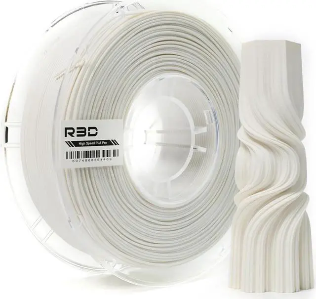 Main image of R3D High Speed PLA Pro Filament 1.75mm 1KG, 3D Printer Filament for 30-600 mm/s High-Speed Printing, Dimensional Accuracy +/- 0.02 mm, Plastic Spool, Compatible with AMS (White)