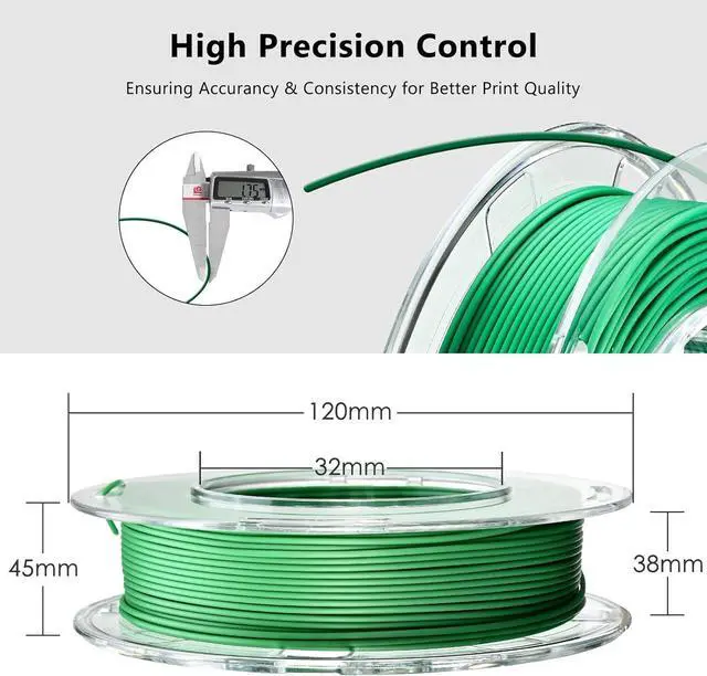 Alt view image 4 of 7 - AOSEED 3D Printer Filament Bundle, 1.75mm (±0.03mm) PLA Filament Set for Most 3D Printers, 8-Pack 200g (0.44lbs) Per Spool, Purple, Green, Blue, Yellow, White, Iridescent, Red, Orange