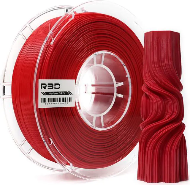 Main image of R3D High Speed PLA Pro Filament 1.75mm 1KG, 3D Printer Filament for 30-600 mm/s High-Speed Printing, Dimensional Accuracy +/- 0.02 mm, Plastic Spool, Compatible with AMS (Red)