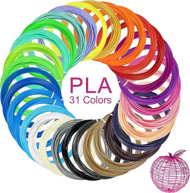 Main image of 31 Colors 3D Pen Filament Refills Works with SCRIB3D PIKA3D MYNT3D 3D Pen, 16 Feet Per Color 1.75mm PLA 3D Printing Filament Refills, NOT FIT 3Doodler Start Pen