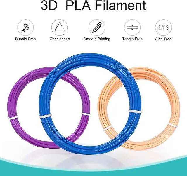 Alt view image 2 of 5 - 31 Colors 3D Pen Filament Refills Works with SCRIB3D PIKA3D MYNT3D 3D Pen, 16 Feet Per Color 1.75mm PLA 3D Printing Filament Refills, NOT FIT 3Doodler Start Pen
