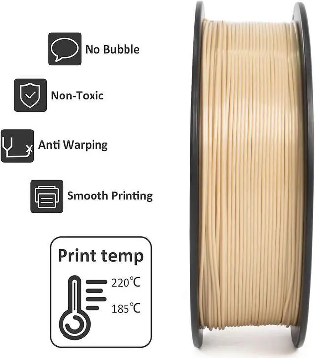 Alt view image 3 of 6 - Geeetech PLA Filament 1.75mm Bone White 3D Printer Filament 1kg(2.2lbs), Neatly Wound Bone PLA Filament, Dimensional Accuracy +/- 0.02 mm, Fit Most FDM 3D Printers