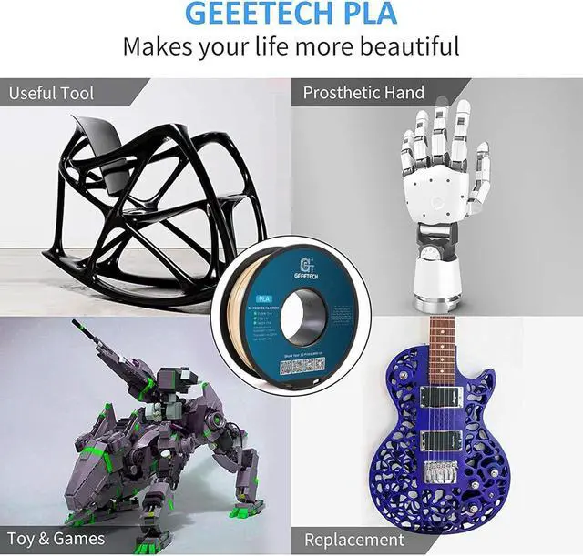 Alt view image 4 of 6 - Geeetech PLA Filament 1.75mm Bone White 3D Printer Filament 1kg(2.2lbs), Neatly Wound Bone PLA Filament, Dimensional Accuracy +/- 0.02 mm, Fit Most FDM 3D Printers