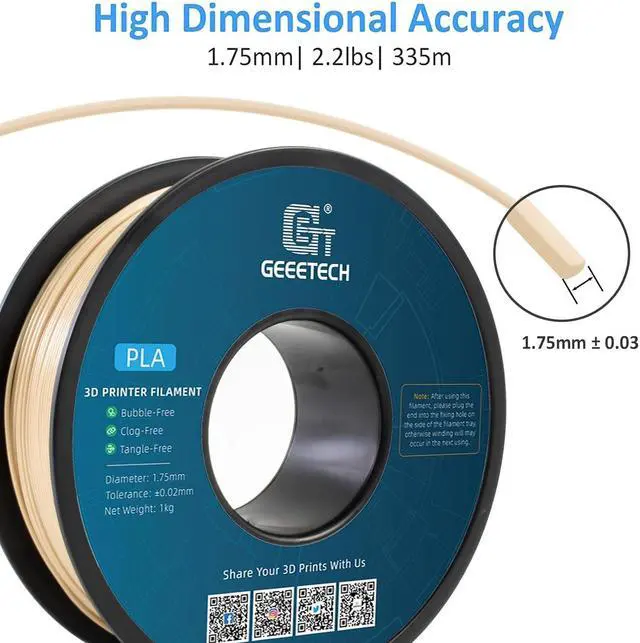 Alt view image 5 of 6 - Geeetech PLA Filament 1.75mm Bone White 3D Printer Filament 1kg(2.2lbs), Neatly Wound Bone PLA Filament, Dimensional Accuracy +/- 0.02 mm, Fit Most FDM 3D Printers