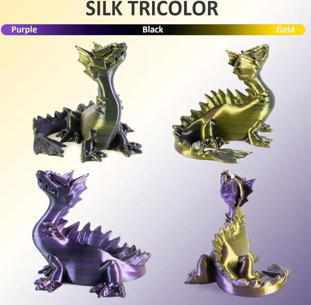 Alt view image 2 of 7 - Geeetech Silk PLA Tri Color Filament 1.75mm 3D Printer Filament, Coextrusion Purple Gold Black Tri-Colors Metal-Like Shiny Silk PLA Filament, 1kg (2.2lbs) 1 Spool, Dimensional Accuracy +/- 0.02 mm