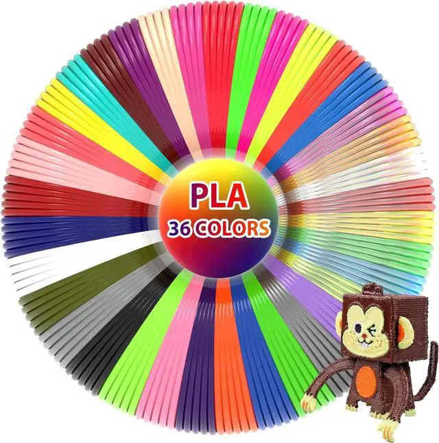 Main image of 36 Colors 3D Pen Filament 1.75mm PLA, Each Color 32.8 Feet, Total 1181 Feet 3D Pen Filament Refills 3D Printing Pen Refills with High-Precision Diameter Not Compatible with 3Doodler Pen