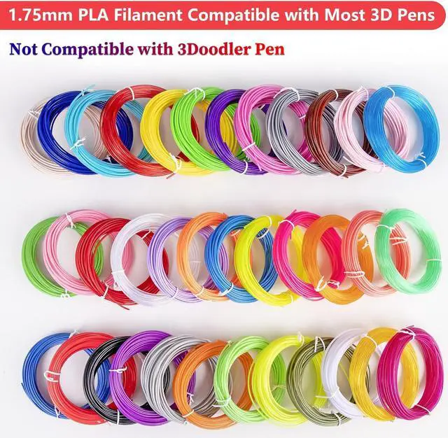 Alt view image 6 of 7 - 36 Colors 3D Pen Filament 1.75mm PLA, Each Color 32.8 Feet, Total 1181 Feet 3D Pen Filament Refills 3D Printing Pen Refills with High-Precision Diameter Not Compatible with 3Doodler Pen