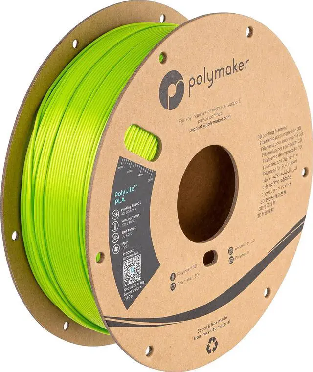Main image of Polymaker Silk PLA Filament 1.75mm, Shiny Lime Green PLA 3D Printer Filament Silk 1kg - PolyLite 1.75 PLA Filament Silk Lime Filament 1.75mm Shiny PLA 3D Filaments