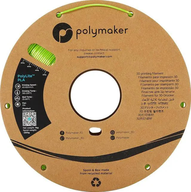Alt view image 7 of 7 - Polymaker Silk PLA Filament 1.75mm, Shiny Lime Green PLA 3D Printer Filament Silk 1kg - PolyLite 1.75 PLA Filament Silk Lime Filament 1.75mm Shiny PLA 3D Filaments