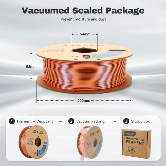 Alt view image 5 of 7 - Silk PLA Filament 1.75mm Blue Orange Green Triple Color PLA 3D Printer Filament 3 in 1 Coextrusion 1KG Spool(2.2lbs) 3D Printing Filament Dimensional Accuracy +/- 0.03mm