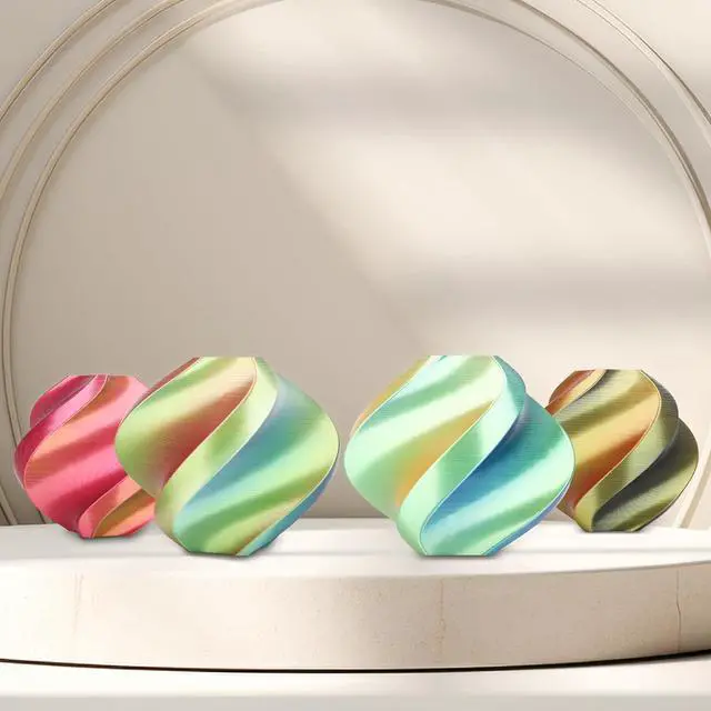 Alt view image 7 of 7 - Silk PLA Filament 1.75mm Red Yellow Blue Triple Color PLA 3D Printer Filament 3 in 1 Coextrusion 1KG Spool(2.2lbs) 3D Printing Filament Dimensional Accuracy +/- 0.03mm