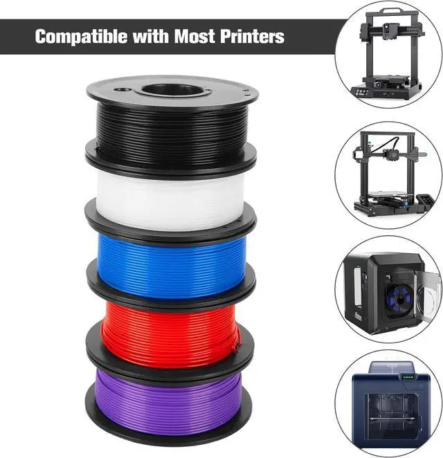 Alt view image 5 of 6 - PLA 3D Printer Filament 1.75mm Neatly Wound 3D Printing Bundle, 3D Printing PLA Filament with Dimensional Accuracy +/- 0.02mm for High Speed 3D Printers, Blue Black White Red Purple