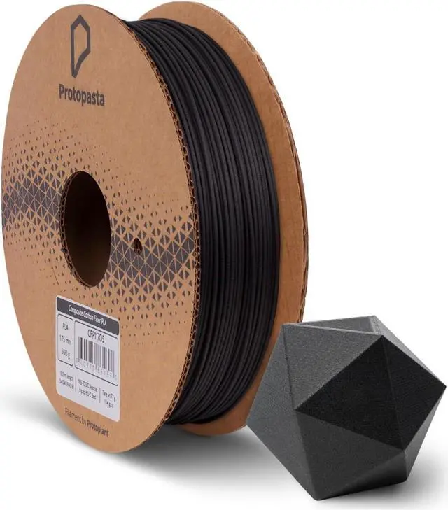 Main image of Protopasta 3D Printer Filament, PLA Filament 1.75mm, Composite Carbon Fiber PLA, 500g Spool