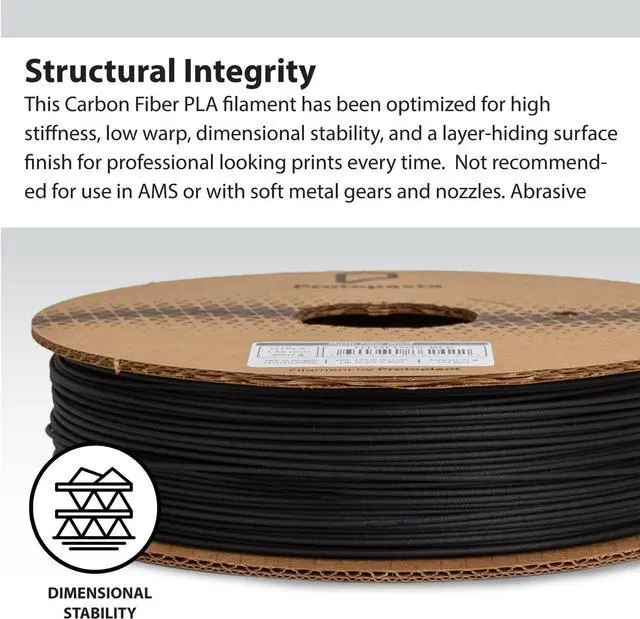 Alt view image 3 of 7 - Protopasta 3D Printer Filament, PLA Filament 1.75mm, Composite Carbon Fiber PLA, 500g Spool