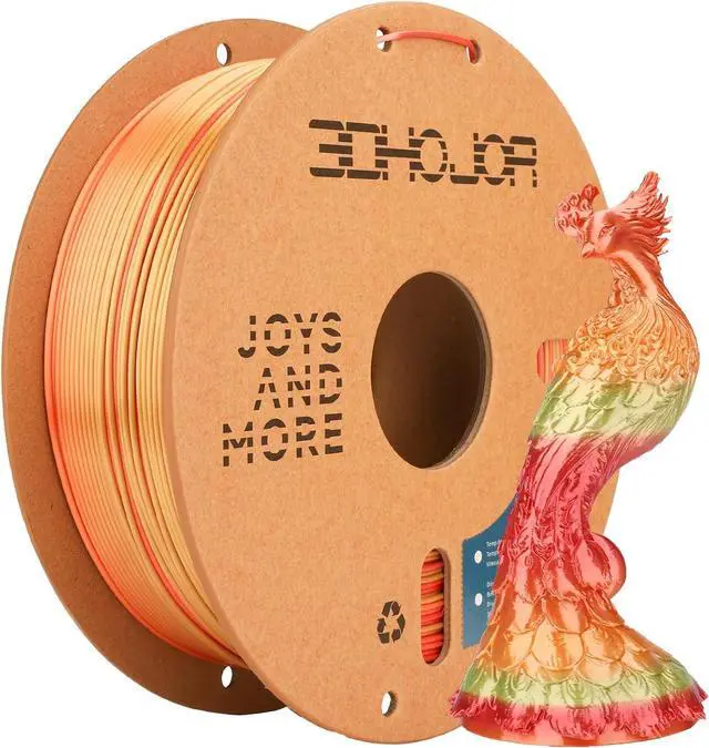 Main image of Silk PLA 3D Printer Filament 1.75mm Silk Shiny Fast Gradient Color Change Rainbow Multicolor PLA Filament 1kg (2.2lbs) /Spool for FDM 3D Printers-Blood Orange