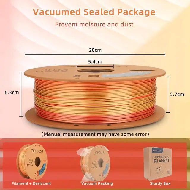 Alt view image 5 of 7 - Silk PLA 3D Printer Filament 1.75mm Silk Shiny Fast Gradient Color Change Rainbow Multicolor PLA Filament 1kg (2.2lbs) /Spool for FDM 3D Printers-Blood Orange