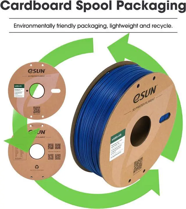 Alt view image 5 of 5 - eSUN High Speed ABS+ Filament 1.75mm, Excellent Layer Adhesion 3D Printer Filament Speedy ABS Plus for Fast Printing, 1KG Spool (2.2 LBS) 3D Printing Filament for 3D Printers, Blue