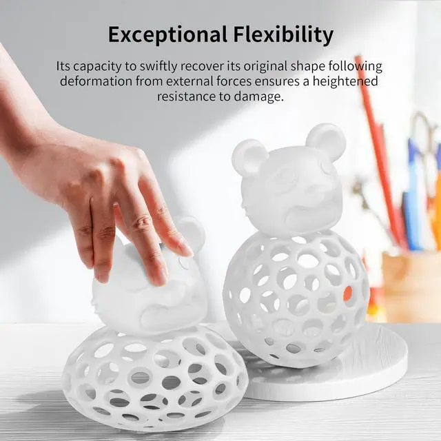 Alt view image 3 of 7 - ANYCUBIC Ultra Tough Resin, 3D Printer Resin with Strong Impact Resistance and High Flexibility, Suitable for Direct Use or as an Additive, Wide Compatible for LCD Resin 3D Printers (White, 1kg)