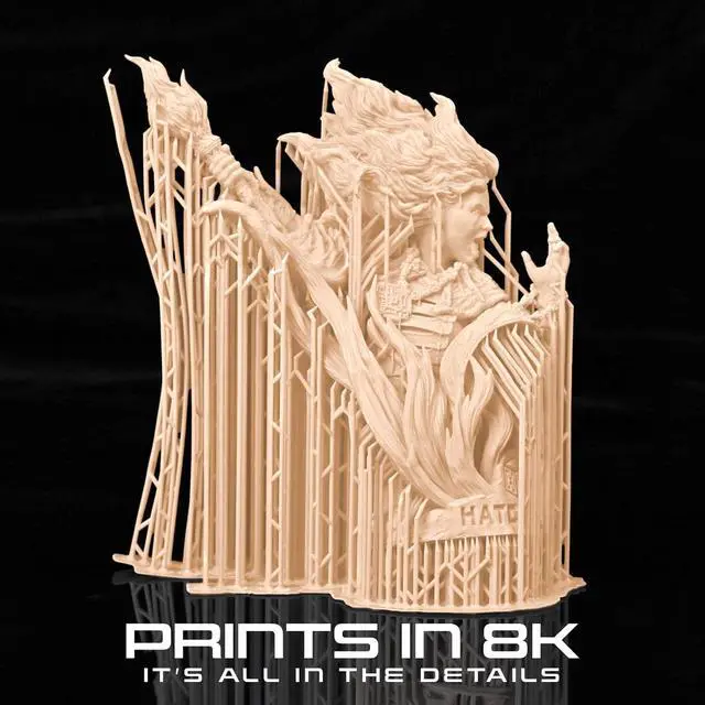 Alt view image 3 of 7 - HATCHBOX 8K 3D Printer Resin Pro, High Precision Low Odor UV Curing 405nm Photopolymer 3D Printing Resin Liquid for LCD DLP Printing, 1000g Skin