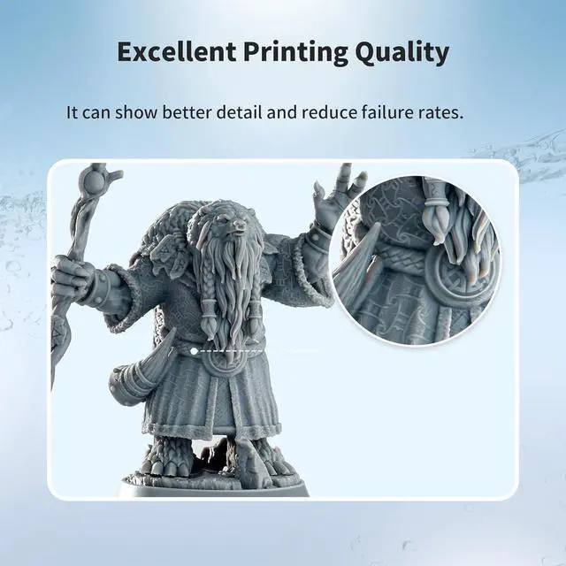 Alt view image 4 of 7 - Chitu Systems Water Washable Resin 1KG,Faster Post-Processing, 405nm Standard Photopolymer Resin for 8K/10K/12K/LCD/DLP/SLA 3D Printers, Near-Expiry Resin - Limited Stock(Rock Grey, 1000g)