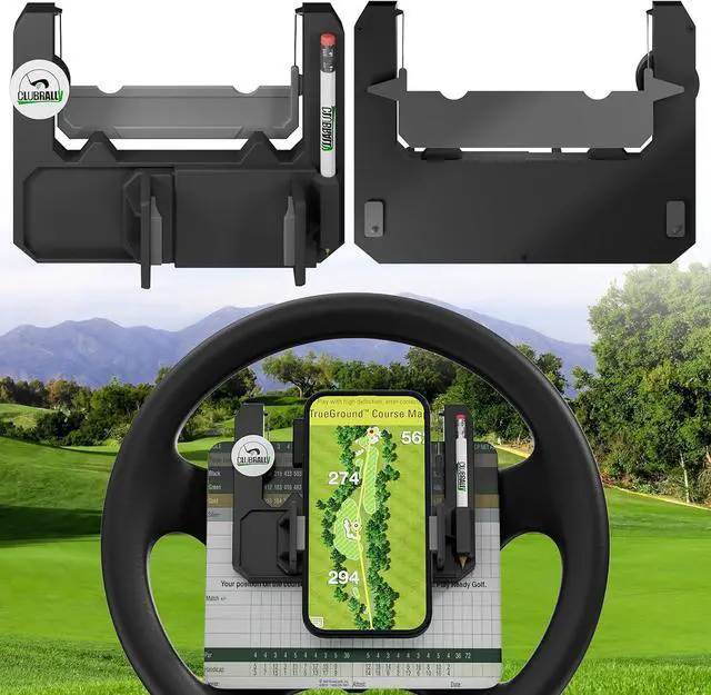Main image of CLUBRALLY Golf Cart Steering Wheel Phone Holder for Club Car EZGO Yamaha