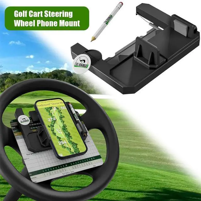 Alt view image 2 of 6 - CLUBRALLY Golf Cart Steering Wheel Phone Holder for Club Car EZGO Yamaha