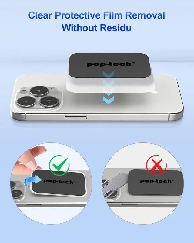 Alt view image 5 of 7 - Metal Plate for Cell Phone Magnetic Car Mount, pop-tech10 Pack Replacement Disc Plate with Strong Adhesive Backing Sticker for Magnet Holder Magnet Cradle Magic Stand - Rectangle & Round Black