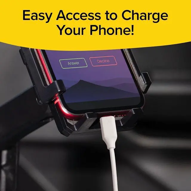 Alt view image 6 of 7 - BulbHead Phone Crane Mount for Car, As Seen On TV, Ultra-Long Arm Raises Over a Foot Higher, Drive Safer, 360° Rotation, Vertical & Horizontal Adjustment, Twistable Base Fits Any Cupholder