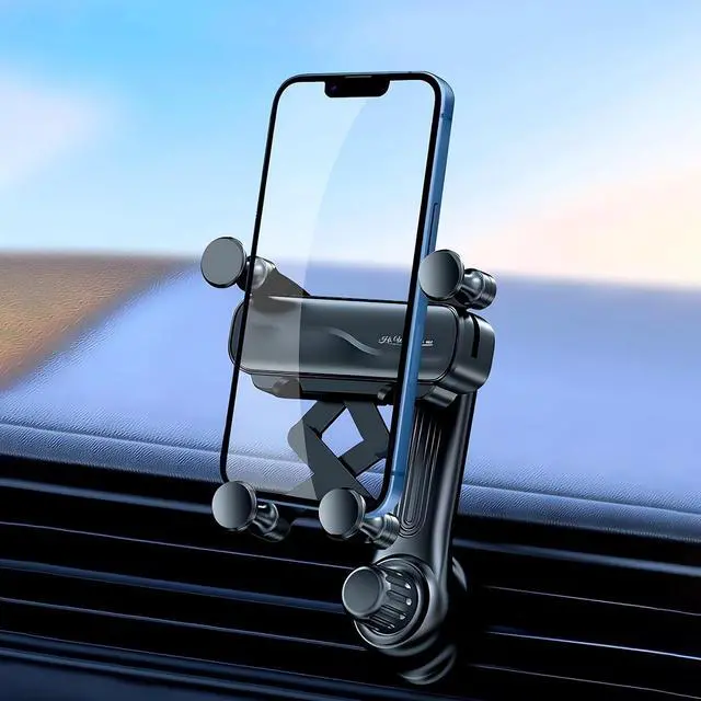 Main image of QruiLanTu Car Vent Phone Mount Gravity Cell Phone Holder Never Blocking Vent with Rotatable Swing Arm Hands Free Universal Extension Clip Air Phone Holder Car Fit for All Phones iPhone Samsung