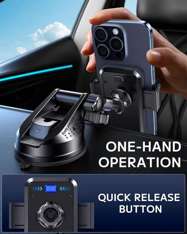 Alt view image 4 of 5 - FESIYOYE Phone Holder Car Mount for iPhone Phone Mount for Car Dashboard Windshield Universal Accessories Automobile Phone Holder Mount Fit iPhone Android Smartphone