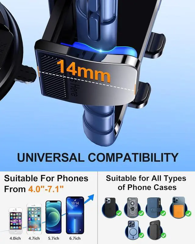 Alt view image 5 of 5 - FESIYOYE Phone Holder Car Mount for iPhone Phone Mount for Car Dashboard Windshield Universal Accessories Automobile Phone Holder Mount Fit iPhone Android Smartphone