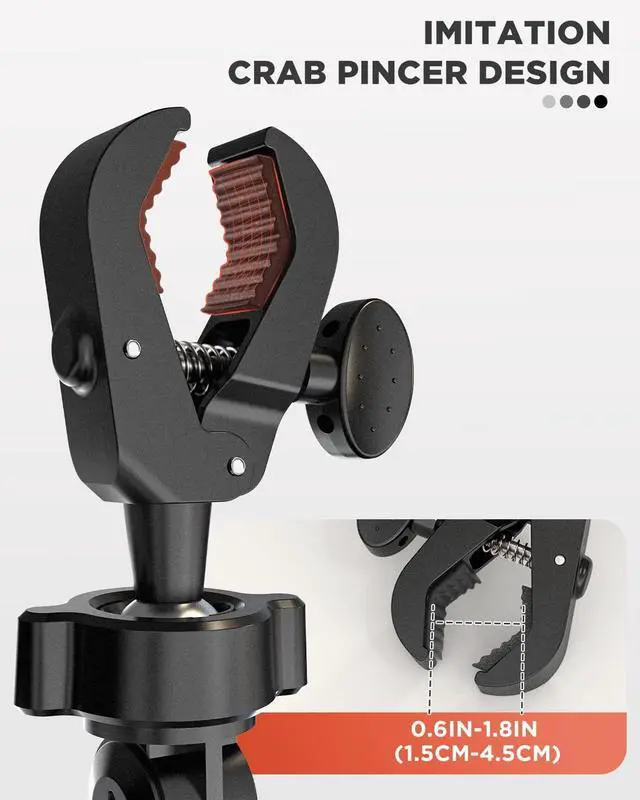 Alt view image 3 of 7 - IPOW Rearview Mirror Phone Holder for Car 360°Rotatable and Retractable, Auto Clamp Car Phone Mount with Multi-Angle Adjustment Compatible with All 4-7 Inch Phones