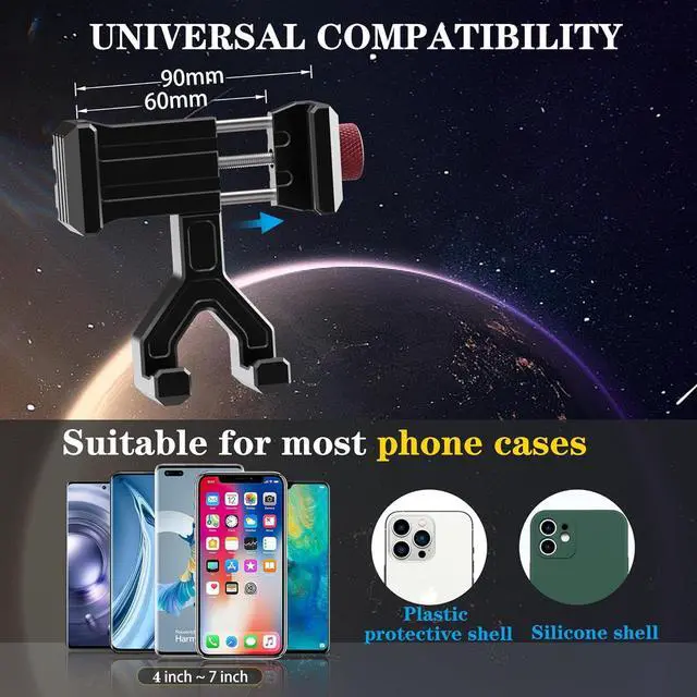 Alt view image 3 of 6 - Aluminum Phone Mount for Jeep Wrangler JL & Gladiator JT (2018-2023) & Sahara, Vent Cell Phone Holder with 360° Rotation Ball Head Adapter Compatible with iPhone & Android & Smartphone