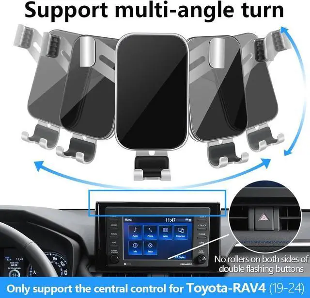 Alt view image 4 of 6 - LUNQIN Car Phone Holder for 2019-2025 Toyota RAV4 LE XLE & 2019-2025 RAV4 Hybrid LE XLE SE Woodland XLE-Premium & 2021-25 RAV 4 Prime SE Auto Accessories Best Cell Phones Mount Cellphone Mobile Stand