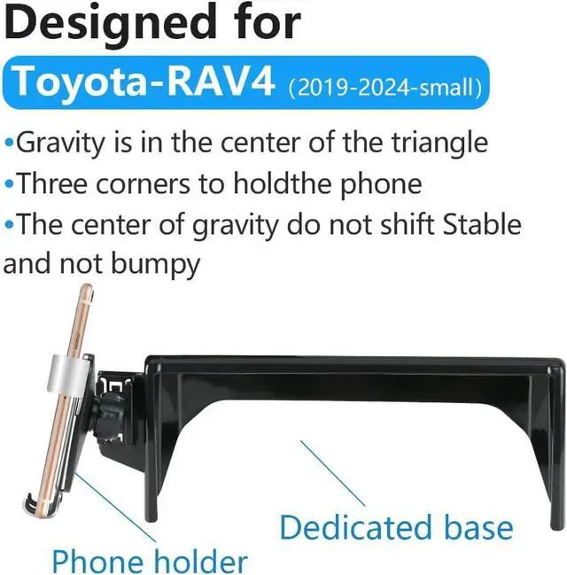 Alt view image 5 of 6 - LUNQIN Car Phone Holder for 2019-2025 Toyota RAV4 LE XLE & 2019-2025 RAV4 Hybrid LE XLE SE Woodland XLE-Premium & 2021-25 RAV 4 Prime SE Auto Accessories Best Cell Phones Mount Cellphone Mobile Stand