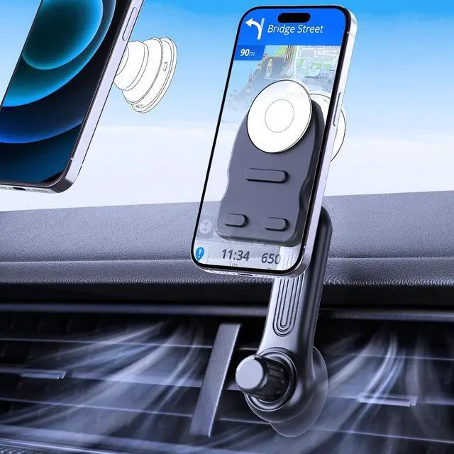 Main image of JCBAKC Socket Car Mount for Car Vent [Never Blocking],360° Adjustable Air Vent Mount for Socket GripAir Vent Clip Car Phone Holder Fit for Phones with Socket