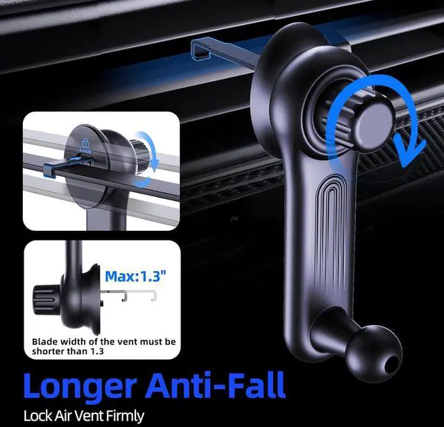 Alt view image 7 of 7 - JCBAKC Socket Car Mount for Car Vent [Never Blocking],360° Adjustable Air Vent Mount for Socket GripAir Vent Clip Car Phone Holder Fit for Phones with Socket