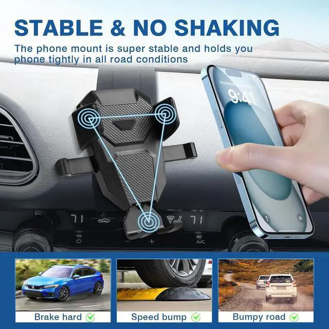 Alt view image 6 of 7 - FIILINES Phone Holder for Mazda CX30 2020-2025, 360 Degree Rotation Cell Phone Mount for CX30 Accessories, Air Vent Phone Mount Compatible with 4-7 Inch Phones